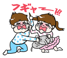 A silly brother & a little devil sister sticker #10454102