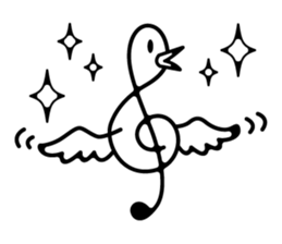 TREBLE CLEF BIRD 3 sticker #10456478