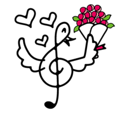 TREBLE CLEF BIRD 3 sticker #10456501