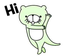 Colorful otters English sticker #10456873