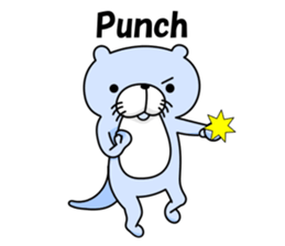 Colorful otters English sticker #10456874