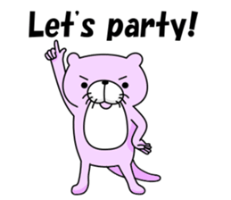 Colorful otters English sticker #10456875