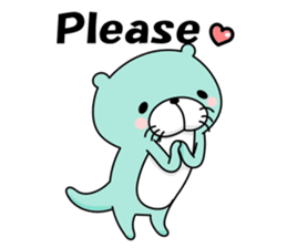 Colorful otters English sticker #10456879