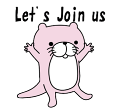 Colorful otters English sticker #10456883