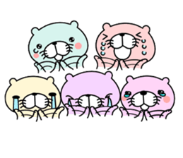 Colorful otters English sticker #10456896