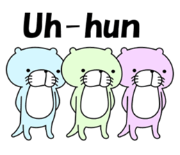 Colorful otters English sticker #10456900