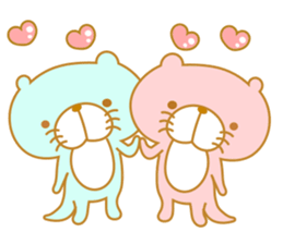 Colorful otters English sticker #10456902