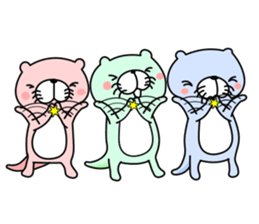 Colorful otters English sticker #10456908