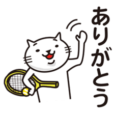 Very white cat to play tennis 2 sticker #10457825