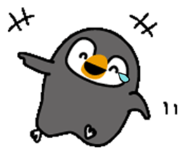 Pretty penguin and friend sticker #10460368