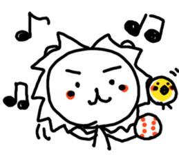 White lion and yellow chicken sticker #10461043