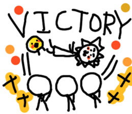 White lion and yellow chicken sticker #10461045