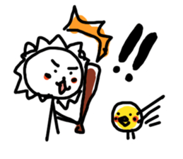White lion and yellow chicken sticker #10461048