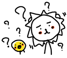 White lion and yellow chicken sticker #10461049