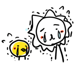 White lion and yellow chicken sticker #10461051