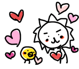 White lion and yellow chicken sticker #10461052