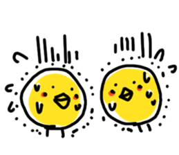 White lion and yellow chicken sticker #10461054