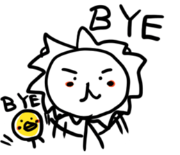 White lion and yellow chicken sticker #10461060