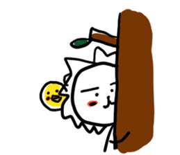 White lion and yellow chicken sticker #10461063