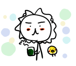 White lion and yellow chicken sticker #10461066