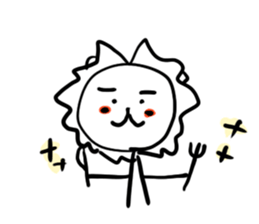 White lion and yellow chicken sticker #10461067