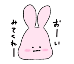 pink rabbit pon sticker #10461407