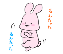 pink rabbit pon sticker #10461412