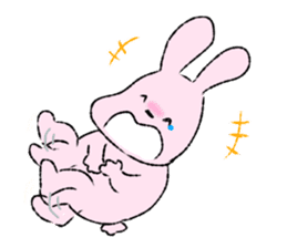 pink rabbit pon sticker #10461420