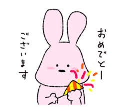pink rabbit pon sticker #10461427