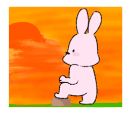 pink rabbit pon sticker #10461432