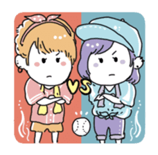 Girl also likes baseball 2 sticker #10468385