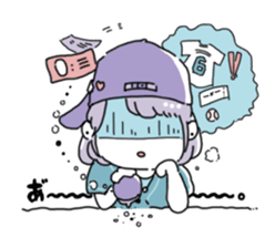 Girl also likes baseball 2 sticker #10468393