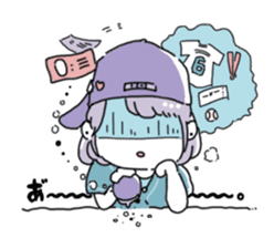 Girl also likes baseball 2 sticker #10468393