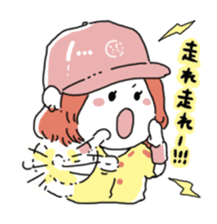 Girl also likes baseball 2 sticker #10468398