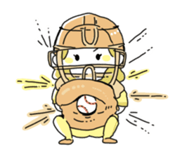 Girl also likes baseball 2 sticker #10468417