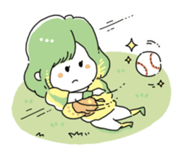 Girl also likes baseball 2 sticker #10468418