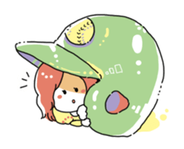 Girl also likes baseball 2 sticker #10468420