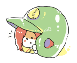 Girl also likes baseball 2 sticker #10468420