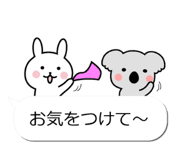 Koala and rabbit's balloon sticker. sticker #10469143