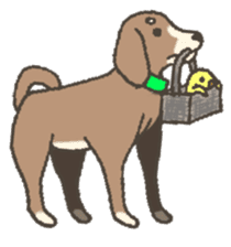 Good friend dog and chick sticker #10469504