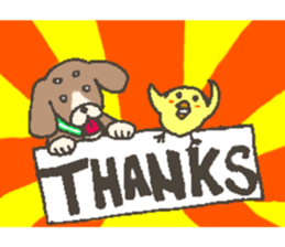 Good friend dog and chick sticker #10469505