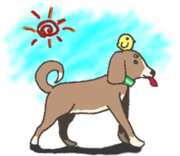 Good friend dog and chick sticker #10469506