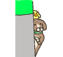 Good friend dog and chick sticker #10469509