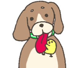 Good friend dog and chick sticker #10469513