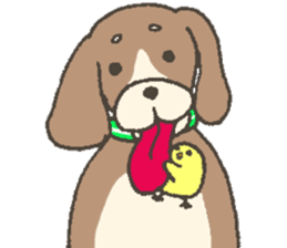 Good friend dog and chick sticker #10469513