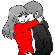 Manga couple in love 3 sticker #10470544