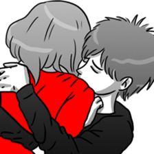 Manga couple in love 3 sticker #10470551