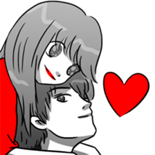 Manga couple in love 3 sticker #10470560