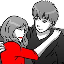 Manga couple in love 3 sticker #10470563