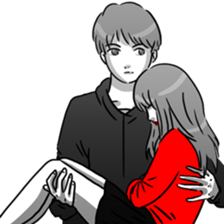 Manga couple in love 3 sticker #10470564
